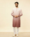 alt message - Manyavar Men Spring Lilac Ombre Kurta Set image number 2